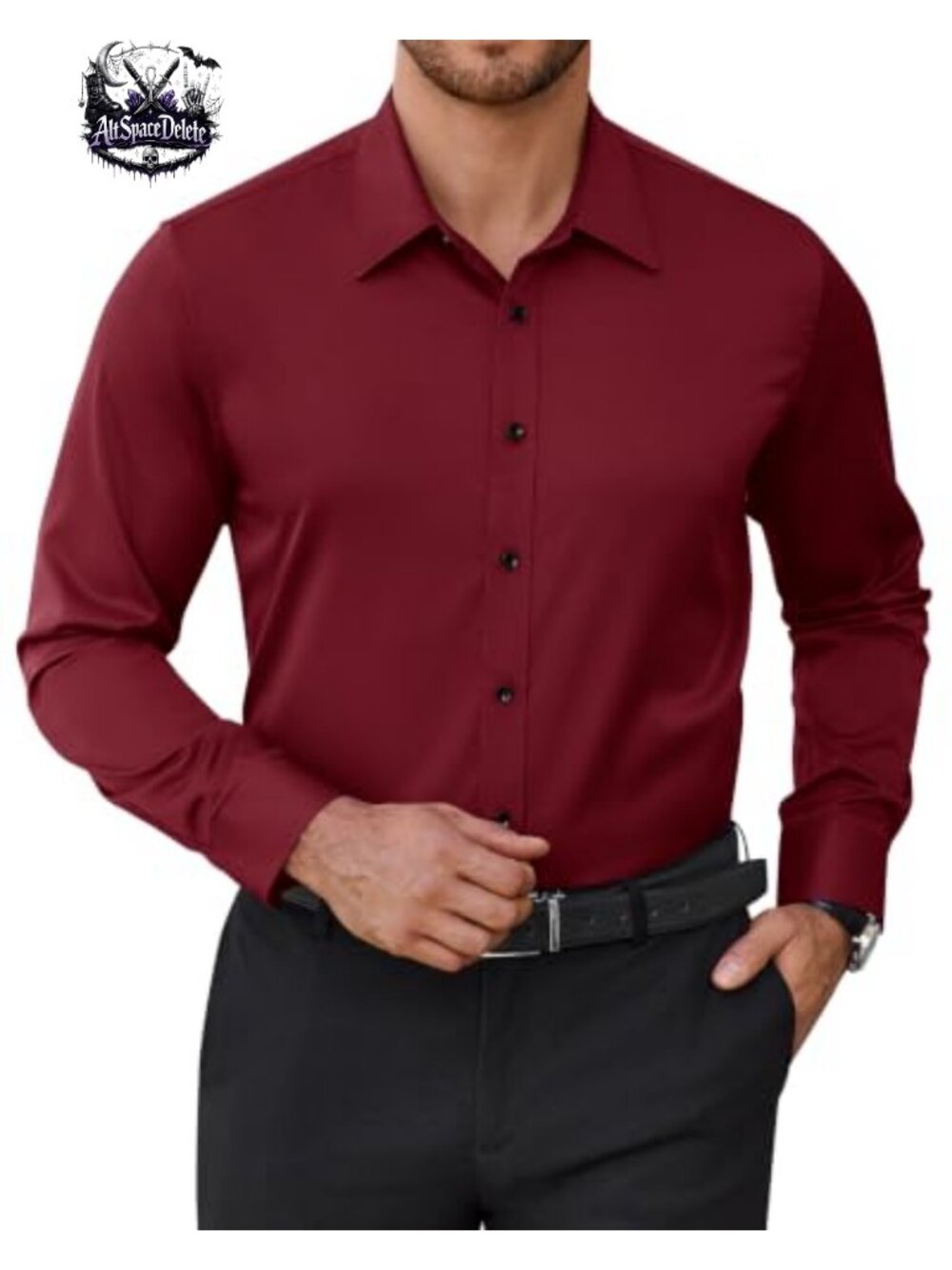 Men's Wrinkle Free Stretch Dress Shirt Long Sleeve Button Down